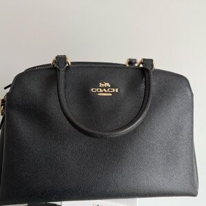 Coach Black Leather Satchel with Gold Hardware